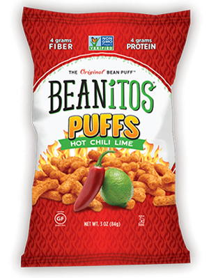 Summer snacking Beanitos Puffs Chili Lime.