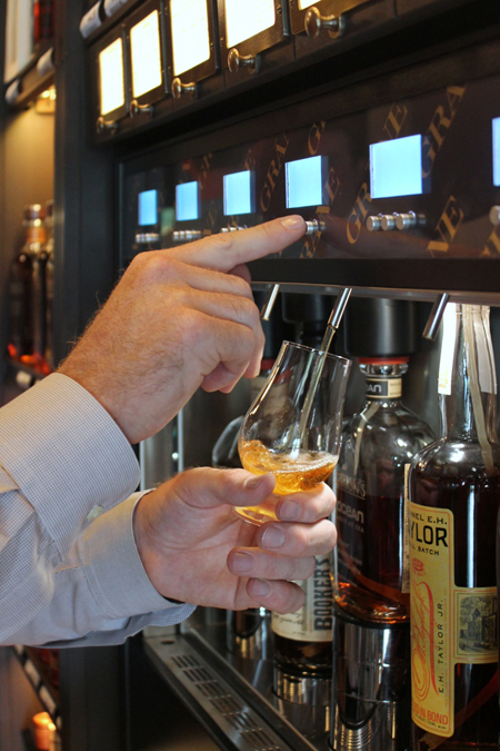 The stellar whisky dispensary system at Grane in Omaha.