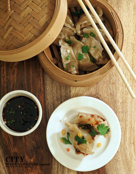 Shrimp Dumplings in Bamboo Steamer
