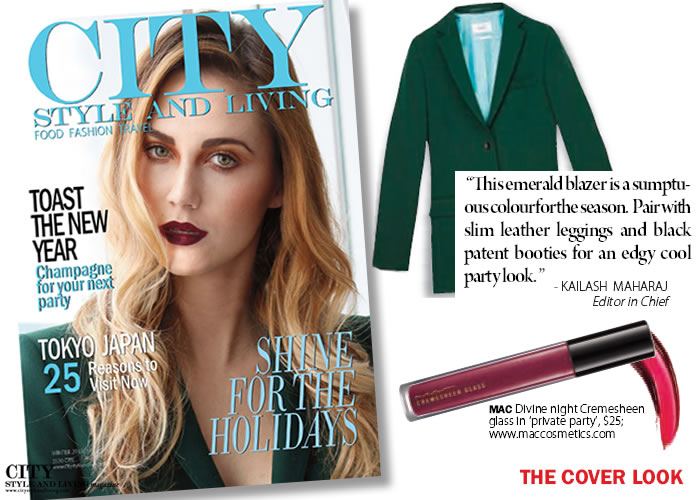 Behind the winter 2013/14 cover, beauty, holiday makeup tricks city style and living magazine 
