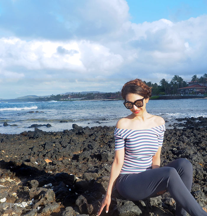 City style and living magazine style fashion blogger Kauai Pacific Ocean Hawaiian lava rocks poipi