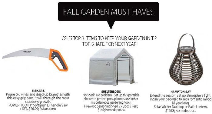 City Style and Living Magazine. gardening must haves
