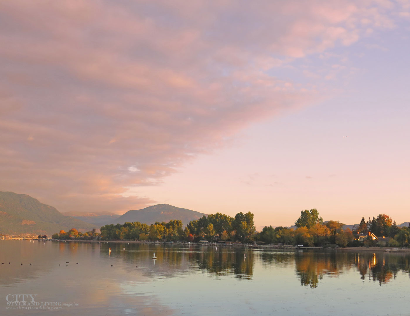Sunset at Manteo Resort in The Okanagan City Style and Living Magazine