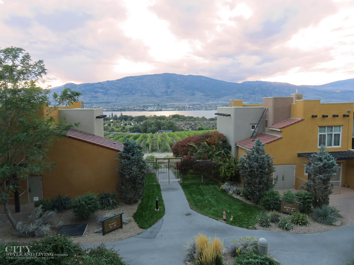 City STyle and Living MAgazine Spirit Ridge Resort at sunset in Osoyoos
