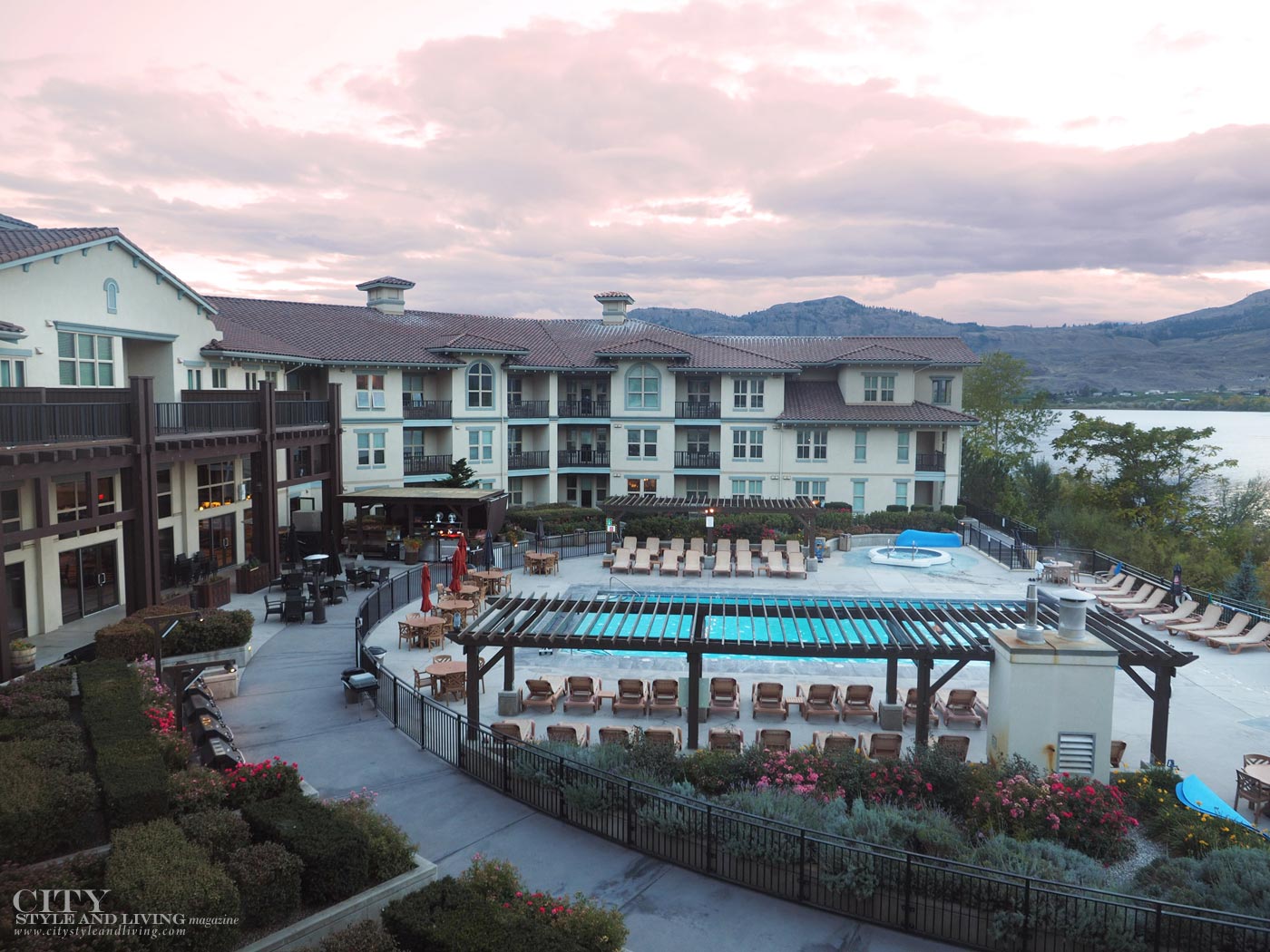 Walnut Beach Hotel Osoyoos at sunset City Style and Living Magazine
