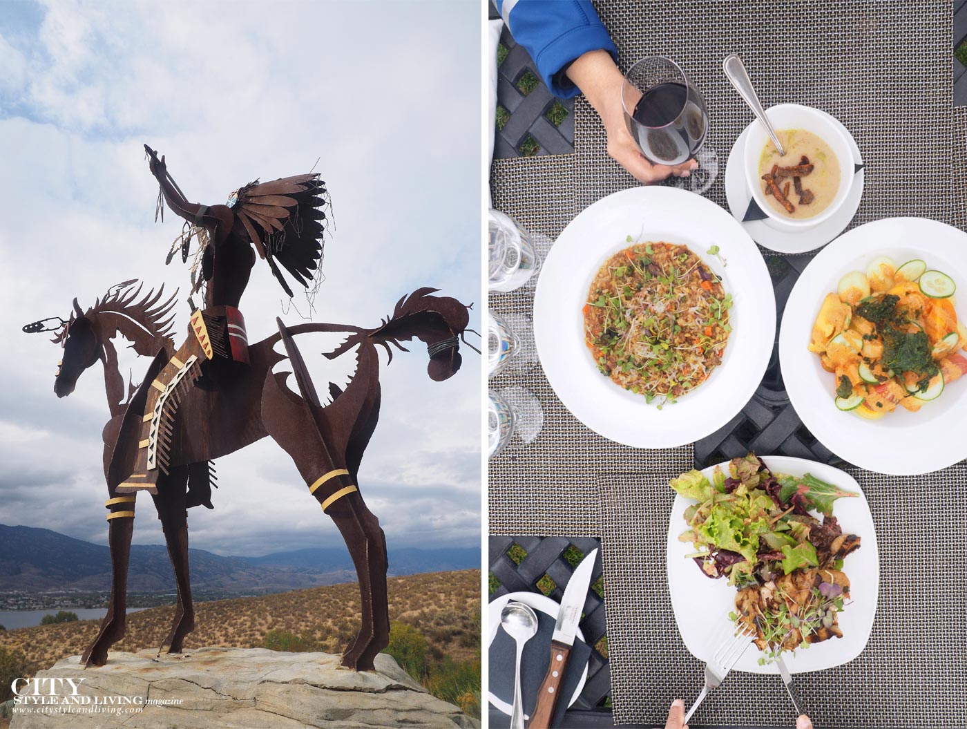 City STyle and Living Magazine Nk'Mip cellars bronze statue of Aboriginal man on horse and lunch at The patio restaurant