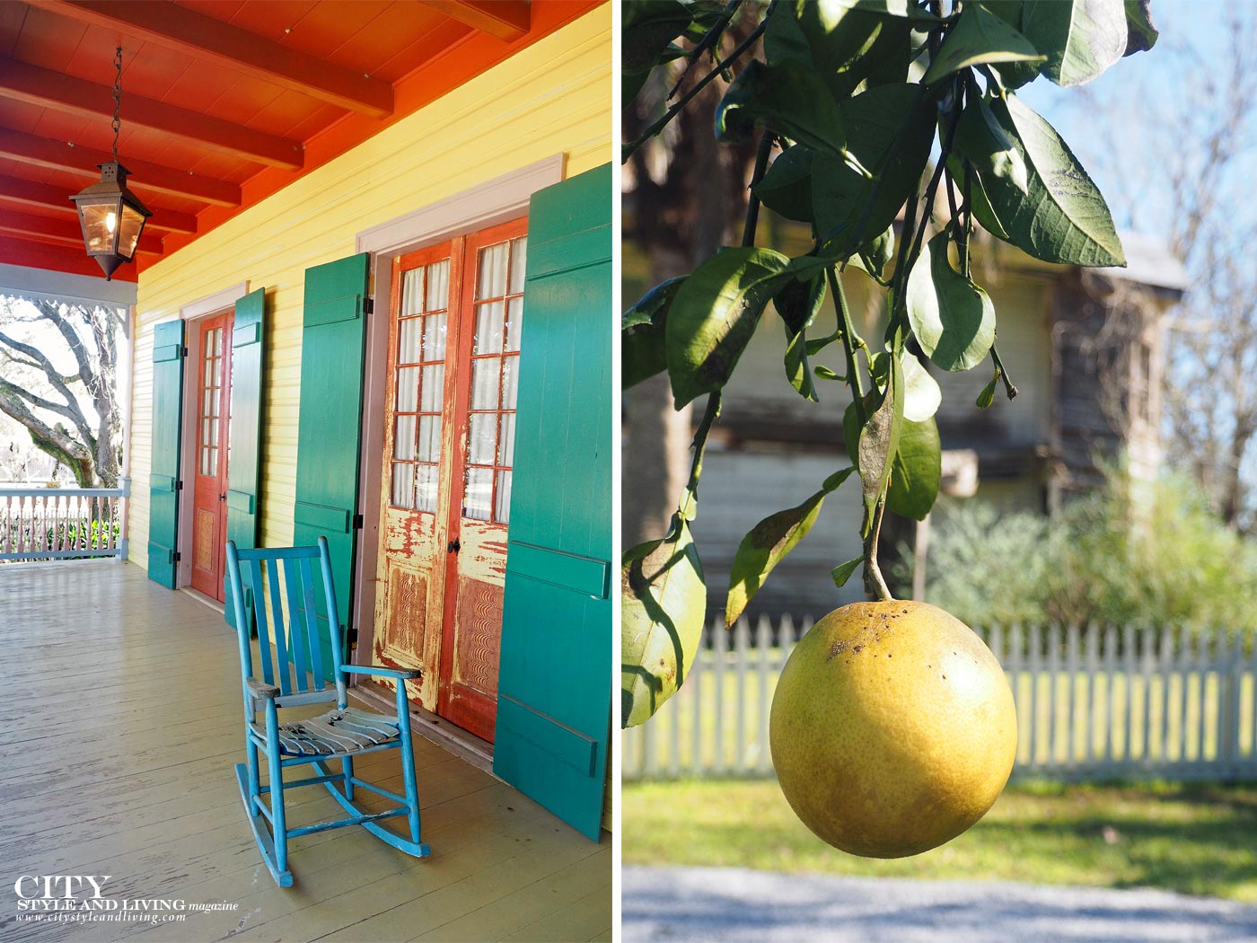 City Style and Living Magazine laura plantation colourful porch and grapefruit