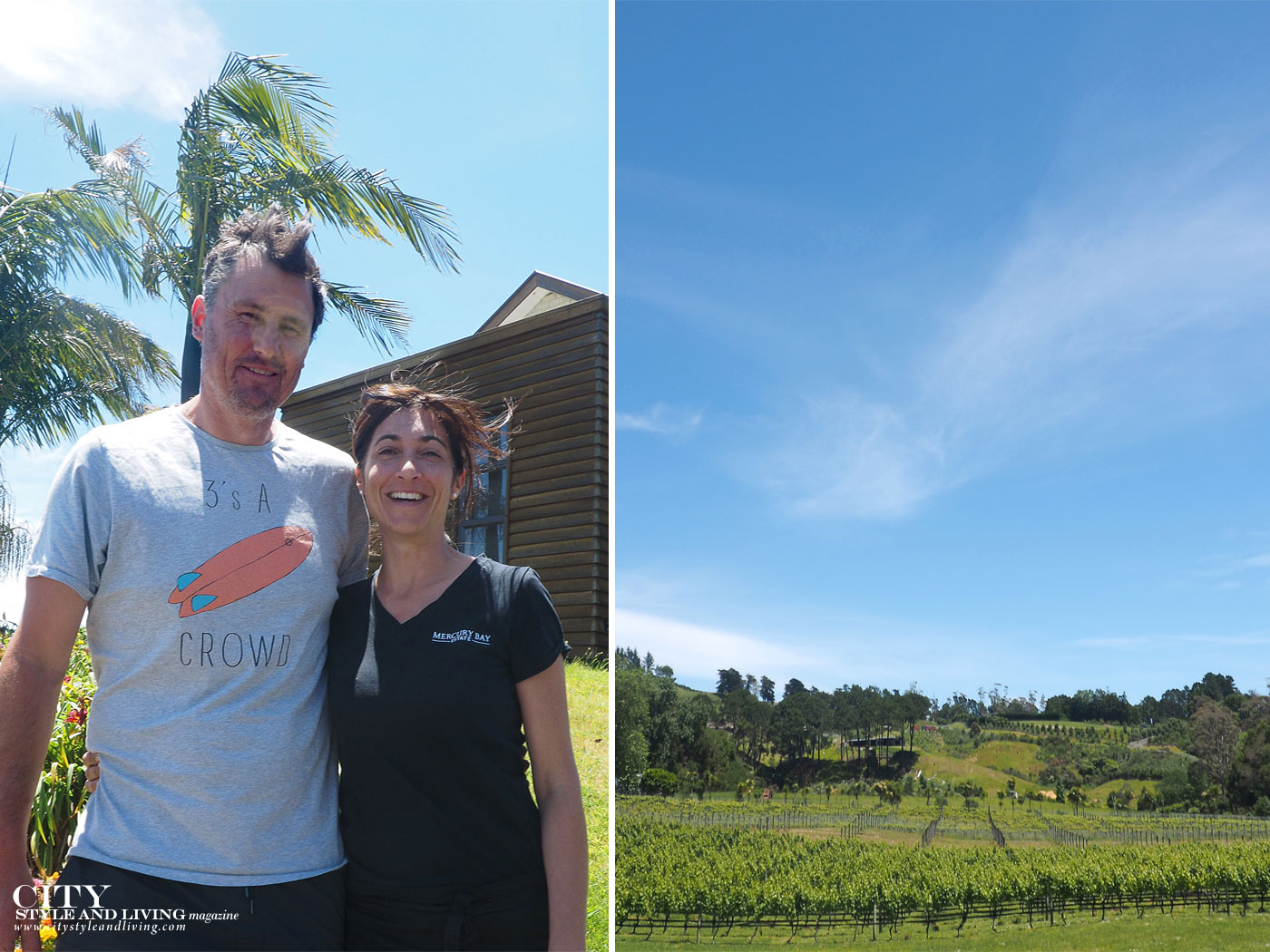 City Style and Living magazine new zealand coromandel mercury bay estate winery ward couple and views of the vineyard