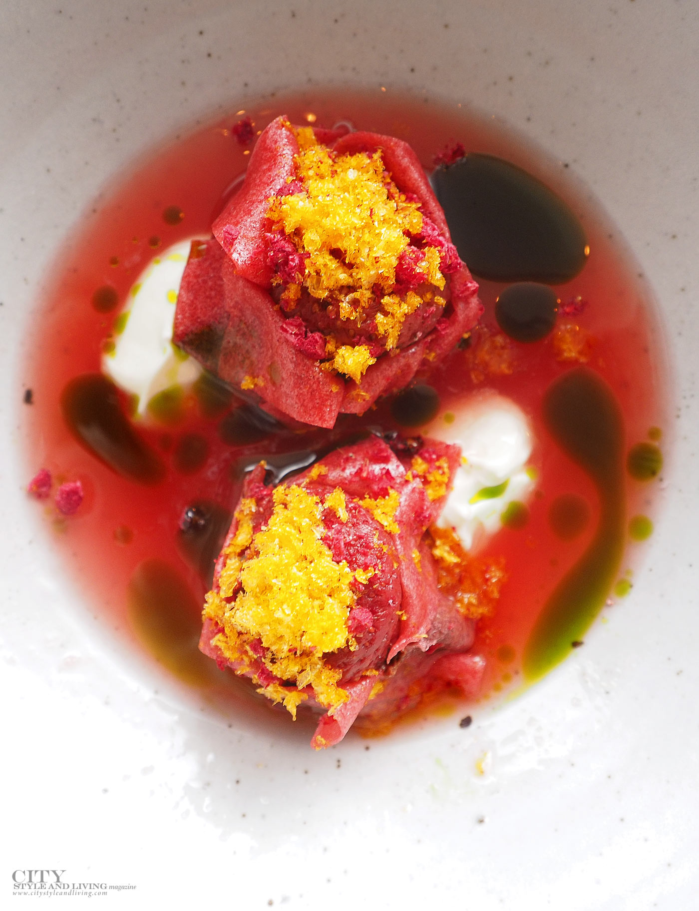 City Style and Living Magazine merediths degustation menu strawberry dessert