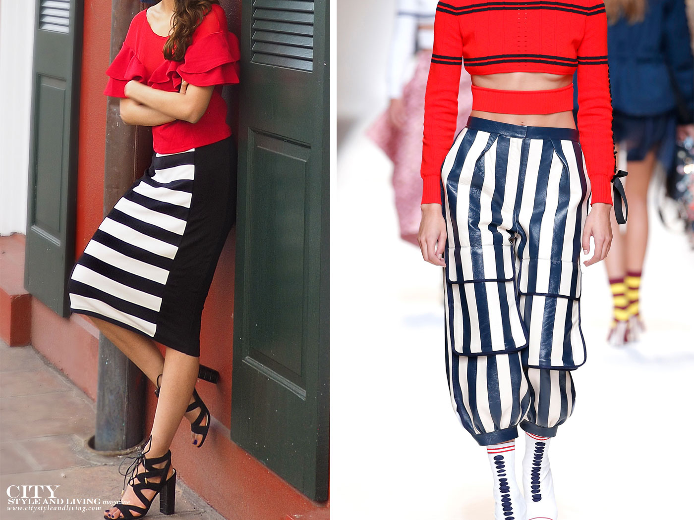City Style and Living Magazine fashion trends spring 2017 stripes and red
