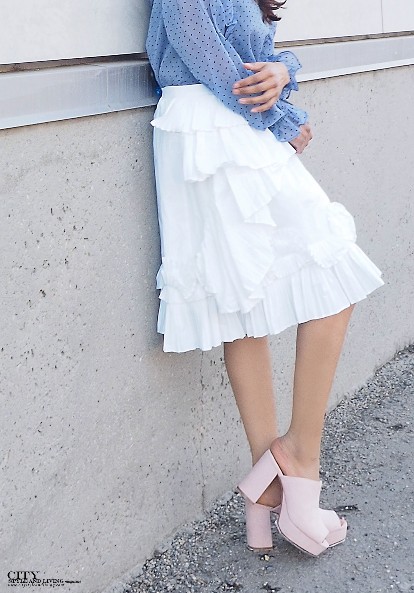 City style and living magazine The Editors Notebook style fashion blogger Shivana Maharaj how to wear frills for spring 2017 frill skirt closeup