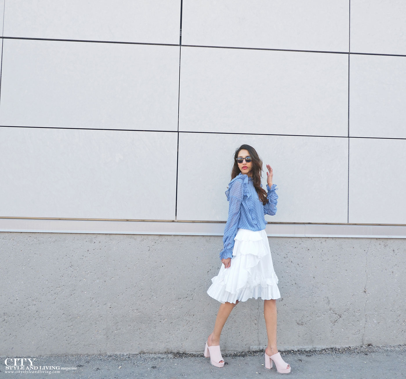 City style and living magazine The Editors Notebook style fashion blogger Shivana Maharaj how to wear frills for spring 2017 walking calgary