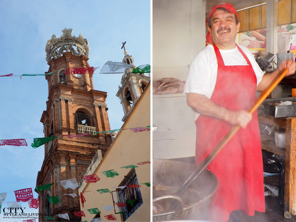 City Style and Living Magazine Sunwing Experiences puerto vallarta church and food vendor 
