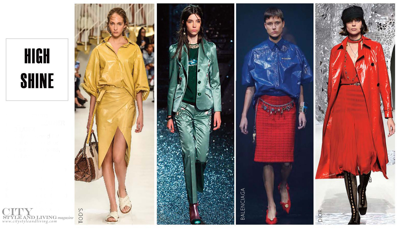 City Style and Living Magazine Fashion Trends Spring 2018 High Shine