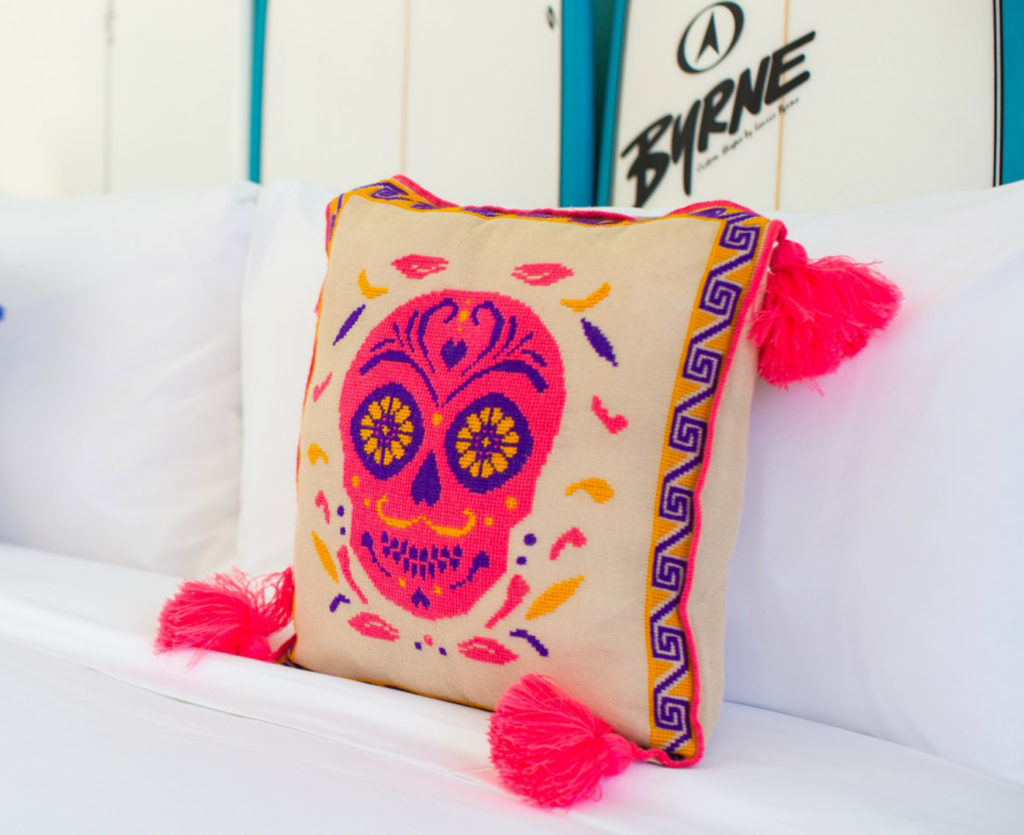 City Style and Living Magazine Travel Hotels W Punta de Mita Mexico Huichol Art pillows in room