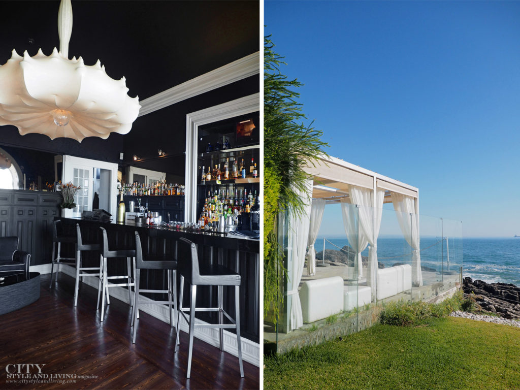City Style and Living Magazine Travel Hotel Farol Cascais Portugal chairs at bar and restaurant overlooking the sea