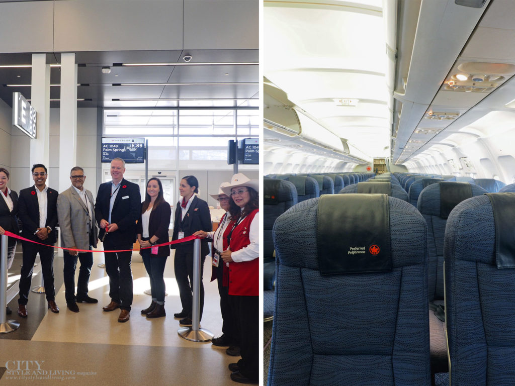 City Style and Living Magazine Winter 2018 Travel Greater Palm Springs California Air Canada Ribbon cutting and Airbus A 320