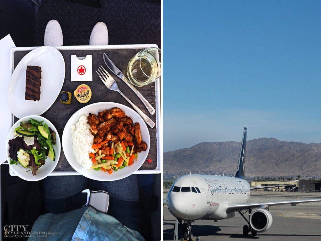City Style and Living Magazine Winter 2018 Travel Greater Palm Springs California Air Canada Business Class In Flight and Landing