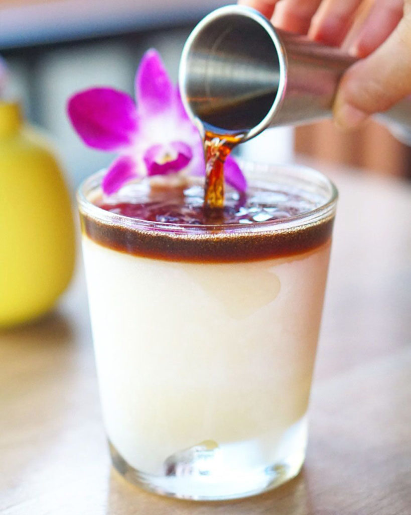 City Style and Living Magazine Winter 2018 Travel Greater Palm Springs California Tommy-Bahama-Frozen-Mai-Tai-Dark-Rum-Float-Pour