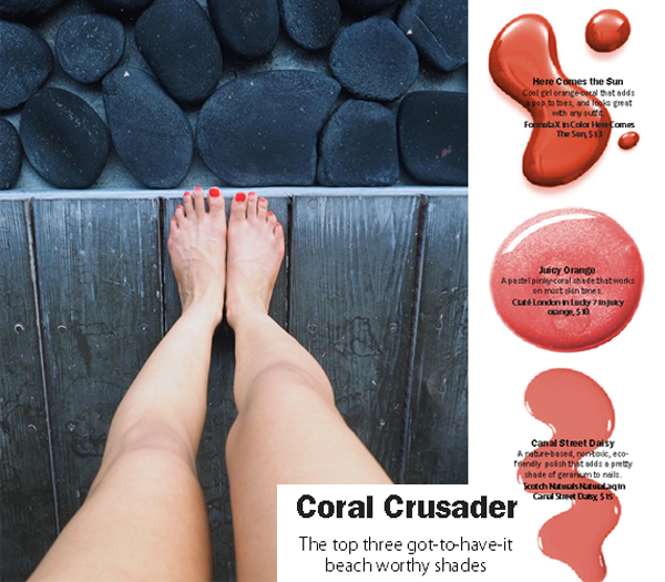 City Style and Living Magazine Coral nail colour summer 2016