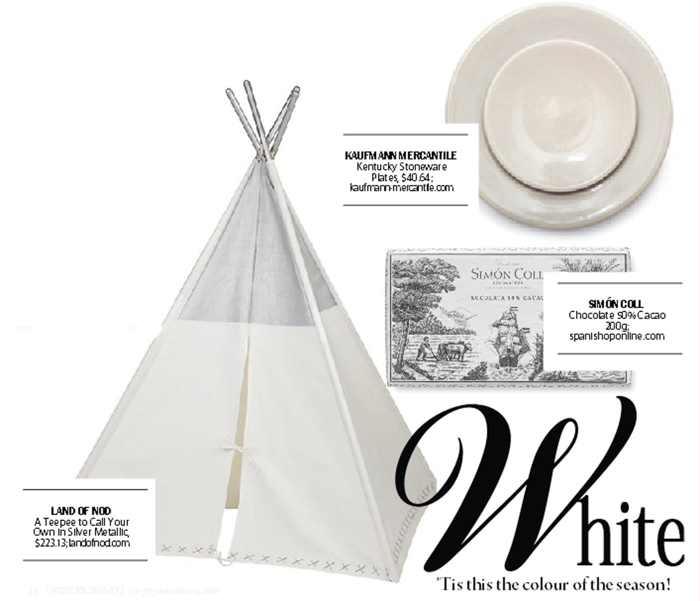 city style and living magazine gift guide white