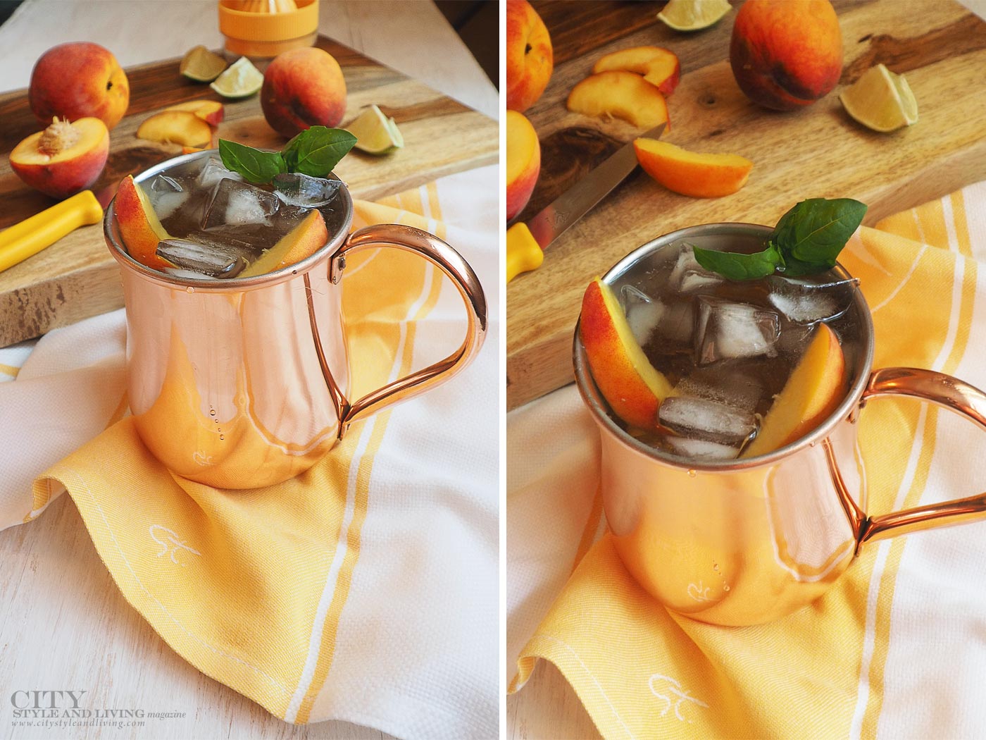 City Style and Living Magazine peach moscow mule final copper mug
