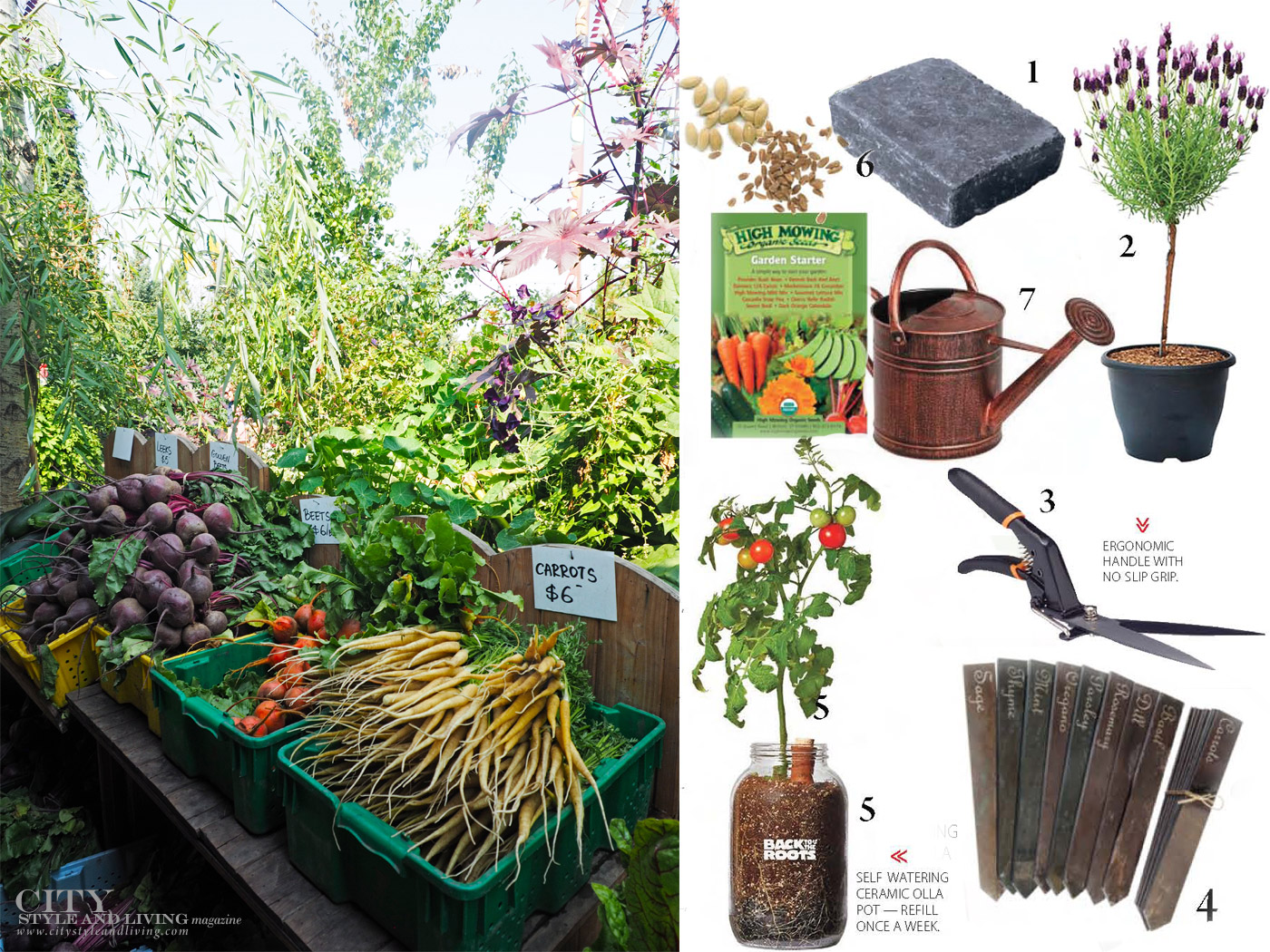 City Style and Living Magazine Summer Garden Market and Garden tools