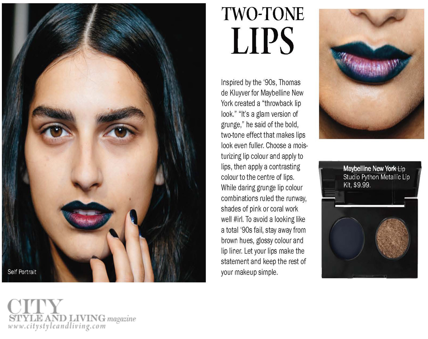 City Style and Living Magazine Winter 2018 Runway two tone lips