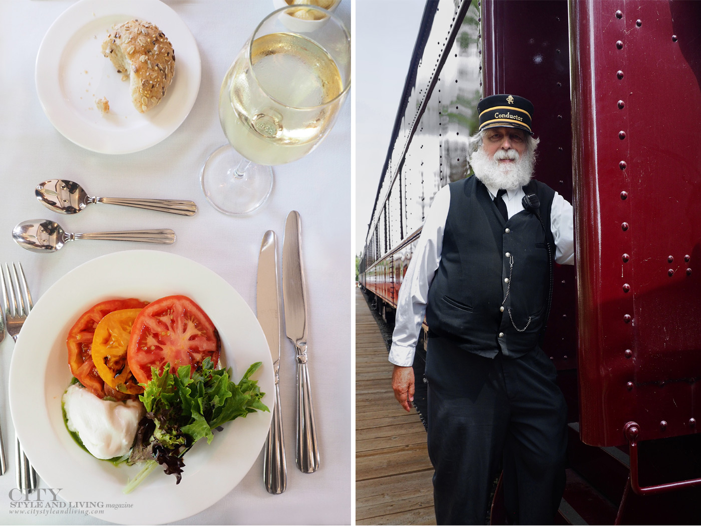 City Style and Living Magazine Travel Epic Train journeys in southern Alberta Heritage Park tomato salad and conductor 