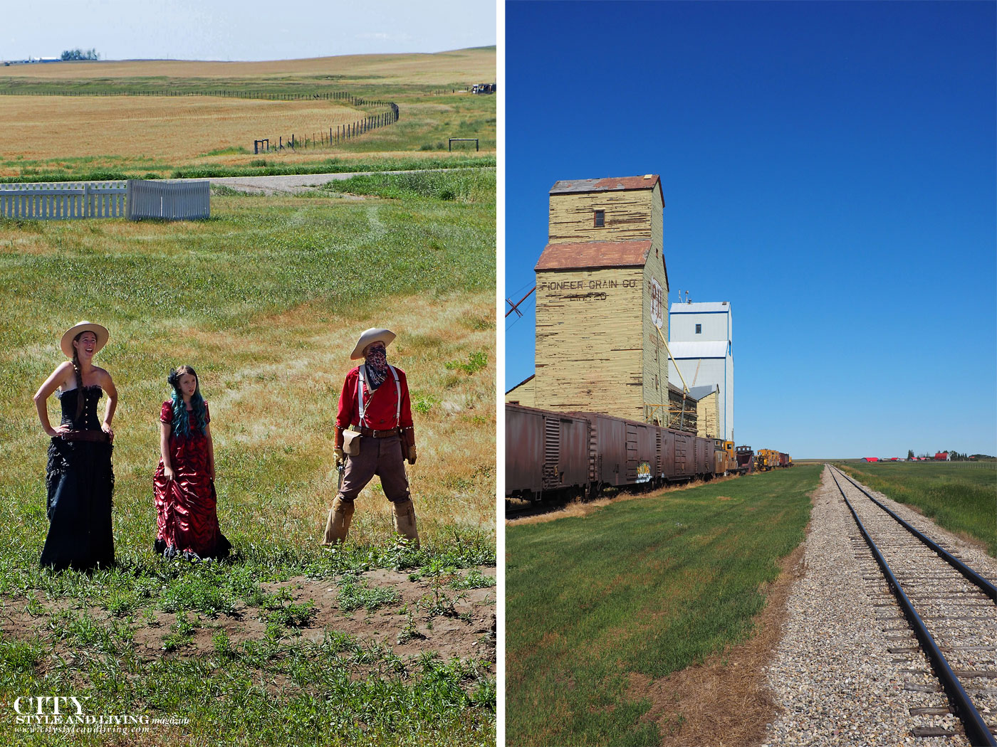City Style and Living Magazine Travel Epic Train journeys in southern Alberta Aspen Crossing 3 grain elevators