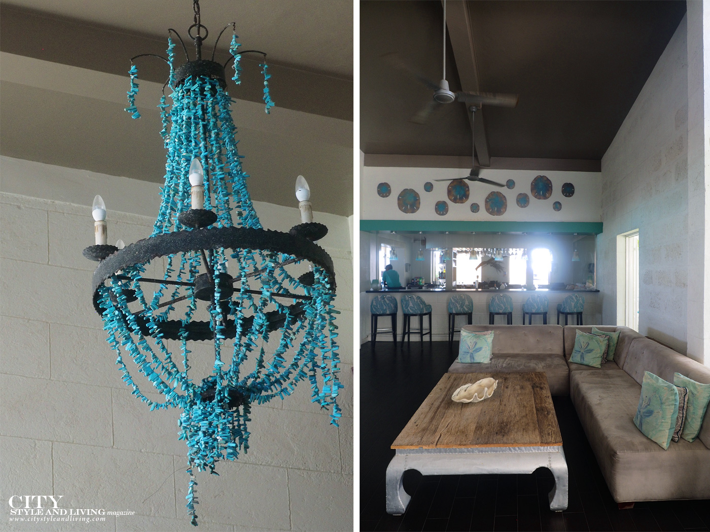 City Style and Living Magazine Winter 2019 Barbados Sea Breeze hotel Kailash Maharaj  chandelier in lobby