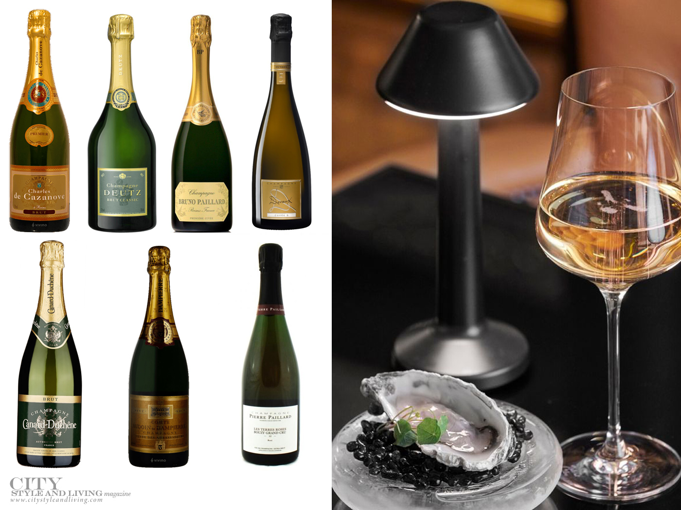 City Style and Living Magazine Winter 2020 Champagne Dreams bottles